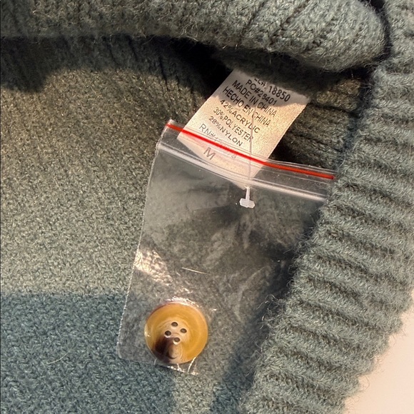 Entro Teal Ribbed Knit Cardigan Size Medium - Picture 8 of 9